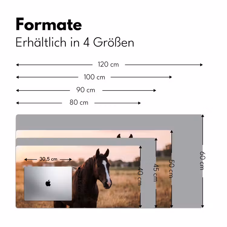 Paard - Zonsondergang - Bruin Muismat XXL klein -ysfeer5_duits