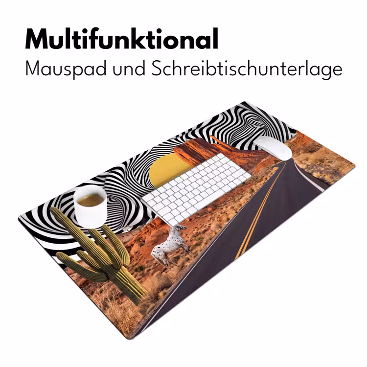 Schreibtischunterlage - Pferd – Wüste – Natur - Paard - Woestijn - Natuur Muismat XXL klein