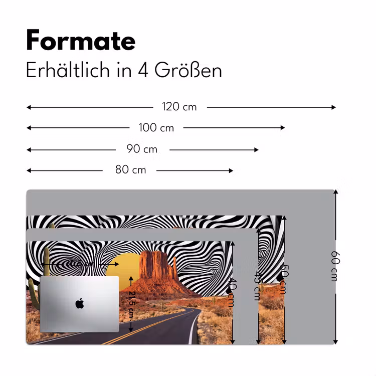 Schreibtischunterlage - Pferd – Wüste – Natur - Paard - Woestijn - Natuur Muismat XXL klein