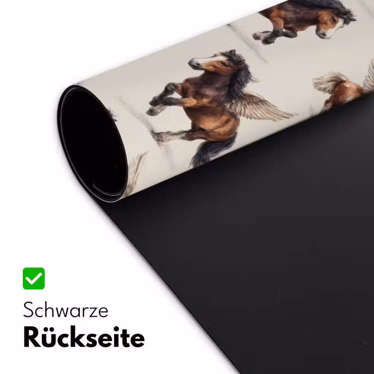 Paarden - Vleugels - Kleurrijk Muismat XXL klein 681 -ysfeer2_duits