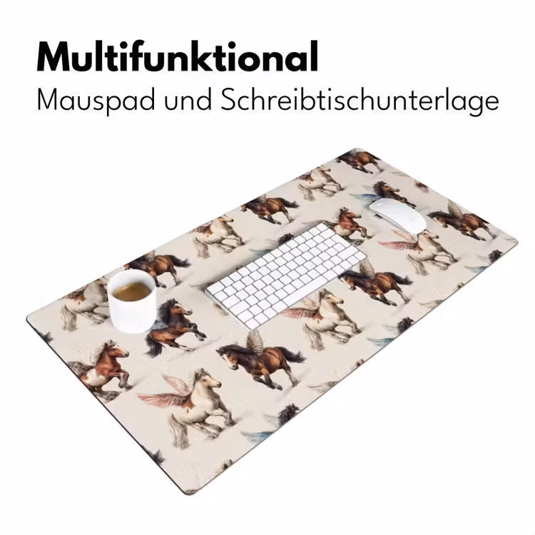Paarden - Vleugels - Kleurrijk Muismat XXL klein 681 -ysfeer4_duits