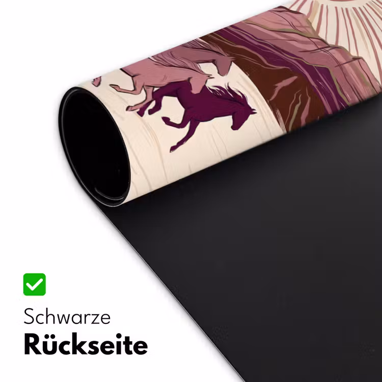 Schreibtischunterlage - Pferde – Im Galopp – Wüste – Natur – Abstrakt - Paarden - Rennend - Woestijn - Natuur - Abstract Muismat XXL klein