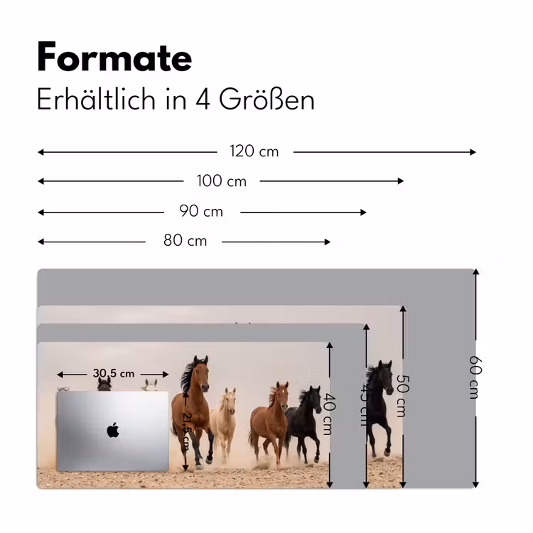 Kudde paarden - Stofwolk - Bruin - Zwart Muismat XXL klein -ysfeer5_duits