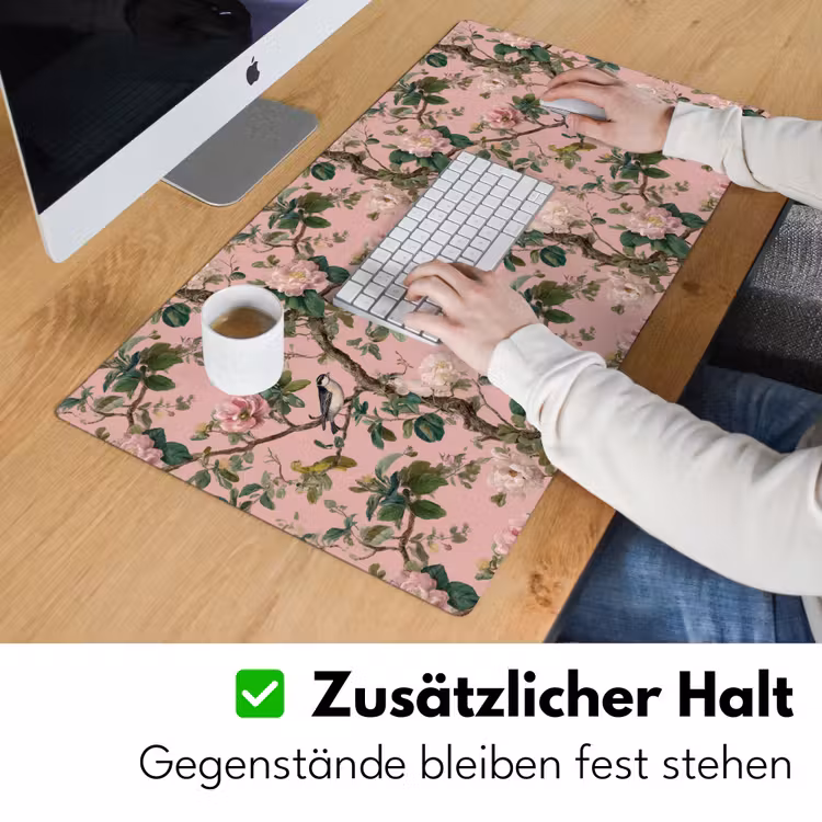 Pioenrozen - Botanisch - Vogel Muismat XXL klein 681 -ysfeer3_duits