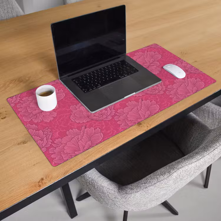 Pioenrozen - Energiek - Roze Muismat XXL klein 681 -sfeer1