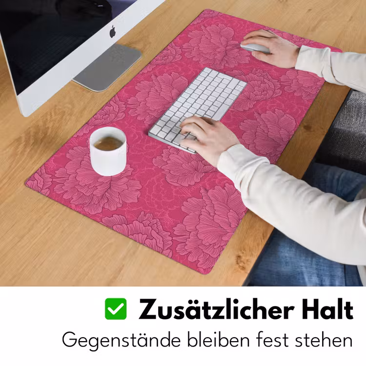 Pioenrozen - Energiek - Roze Muismat XXL klein 681 -ysfeer3_duits