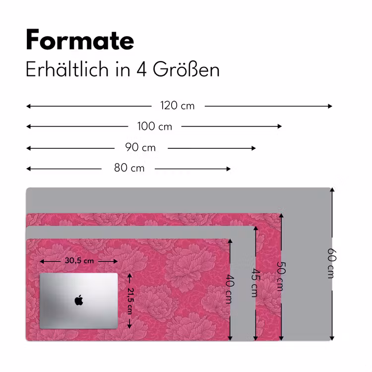 Pioenrozen - Energiek - Roze Muismat XXL klein 681 -ysfeer5_duits