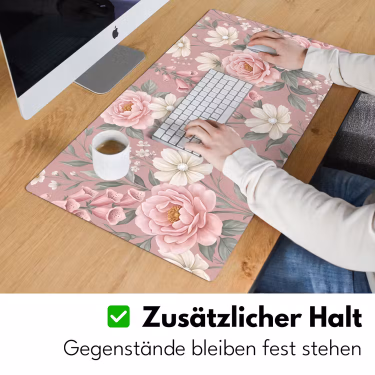 Pioenrozen - Vingerhoedskruid - Pink Muismat XXL klein -ysfeer3_duits