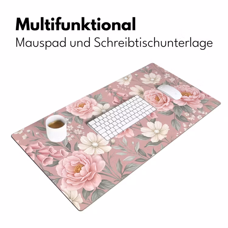 Pioenrozen - Vingerhoedskruid - Pink Muismat XXL klein -ysfeer4_duits