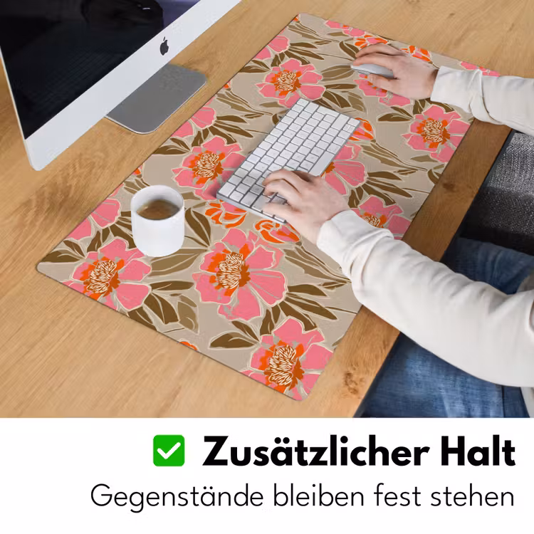 Pioenrozen - Patroon - Roze Muismat XXL klein 681 -ysfeer3_duits