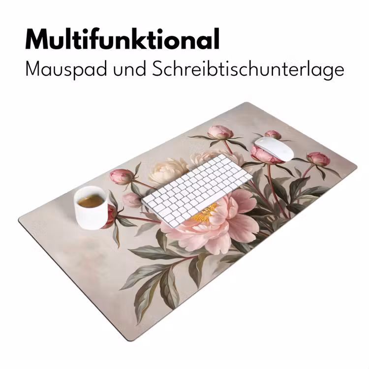 Pioenrozen - Boeket - Roze Muismat XXL klein -ysfeer4_duits