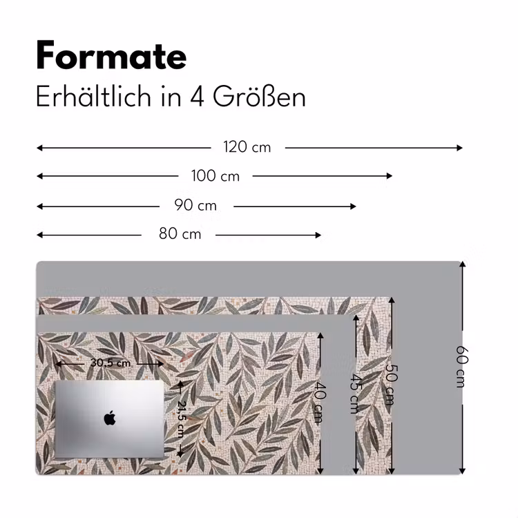 Plant - Blad - Mozaïek - Groen Muismat XXL klein -ysfeer5_duits