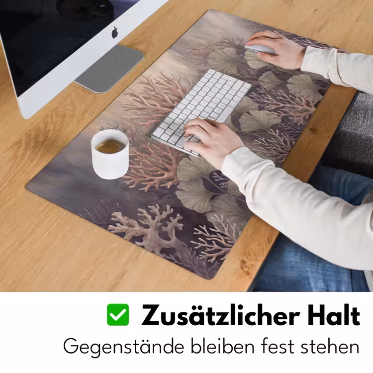 Plant - Bladeren - Zee - Illustratie - Groen Muismat XXL klein -ysfeer3_duits