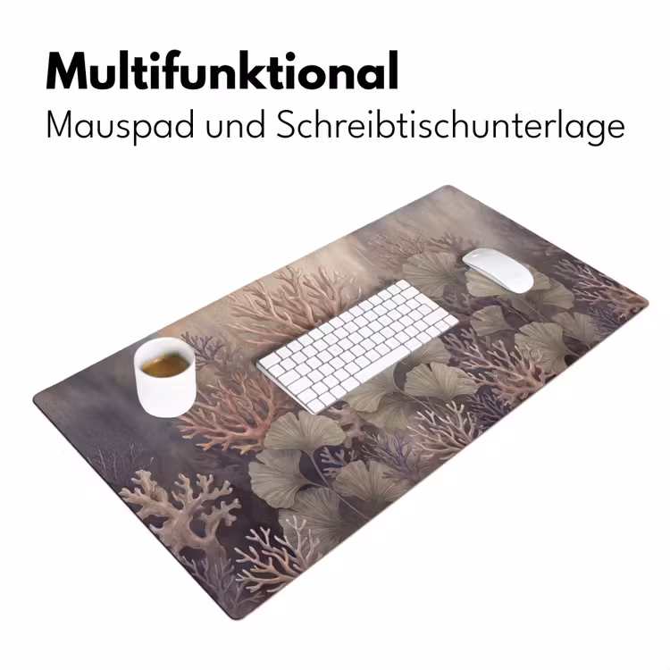 Plant - Bladeren - Zee - Illustratie - Groen Muismat XXL klein -ysfeer4_duits