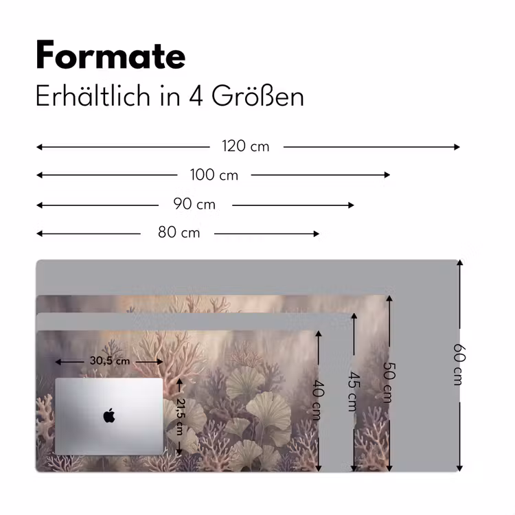 Plant - Bladeren - Zee - Illustratie - Groen Muismat XXL klein -ysfeer5_duits