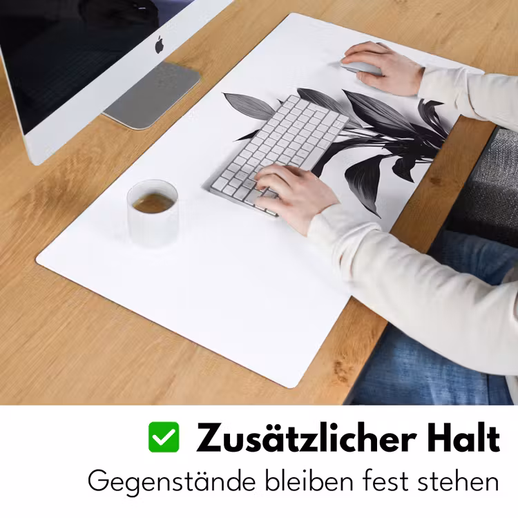 Plant - Bladeren - Minimalistisch - Zwart Muismat XXL klein -ysfeer3_duits