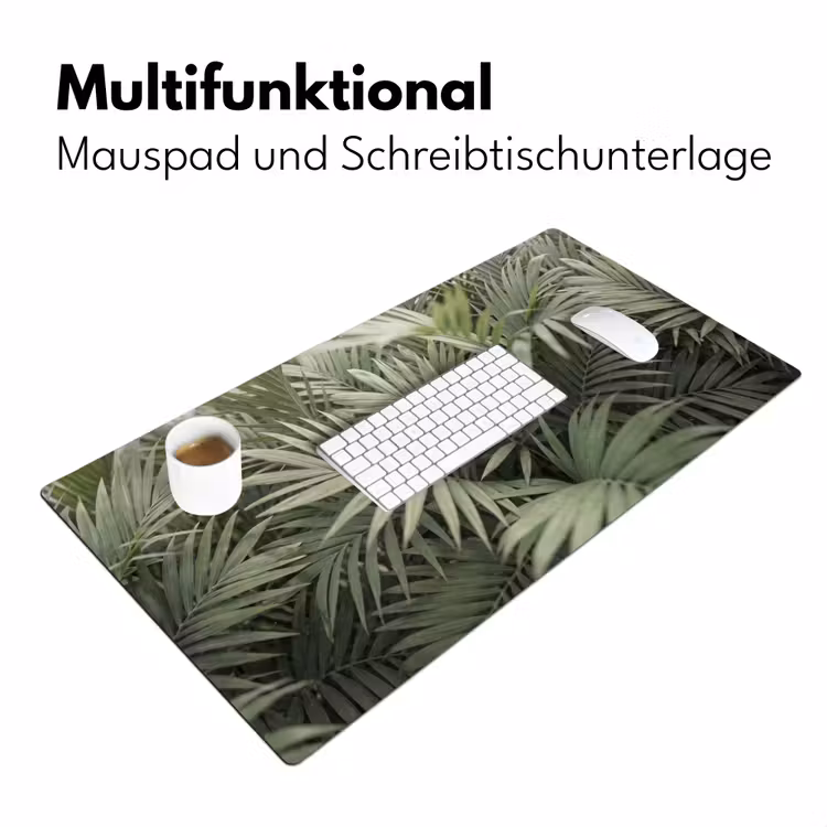 Plant - Palmbladeren - Natuur - Groen Muismat XXL klein -ysfeer4_duits