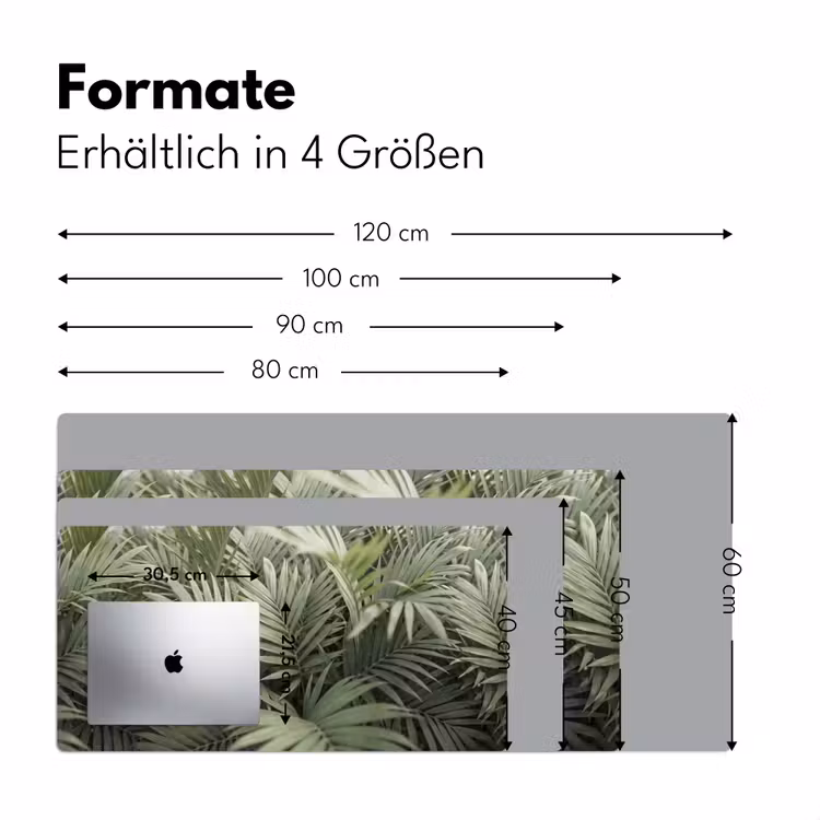 Plant - Palmbladeren - Natuur - Groen Muismat XXL klein -ysfeer5_duits