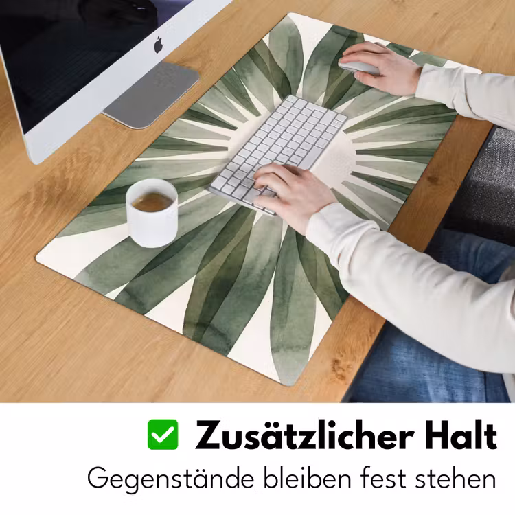 Planten - Abstract - Waterverf - Groen - Natuur Muismat XXL klein -ysfeer3_duits