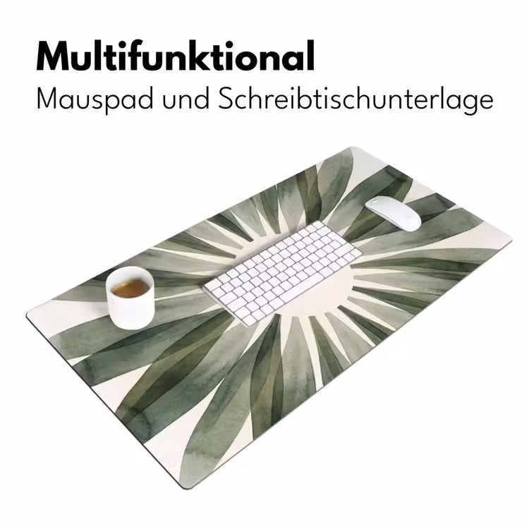 Planten - Abstract - Waterverf - Groen - Natuur Muismat XXL klein -ysfeer4_duits