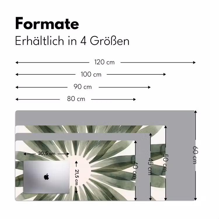 Planten - Abstract - Waterverf - Groen - Natuur Muismat XXL klein -ysfeer5_duits