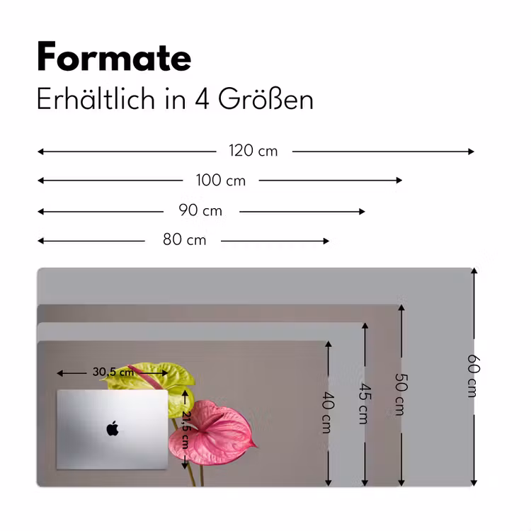 Planten - Anthurium - Groen - Roze Muismat XXL klein -ysfeer5_duits