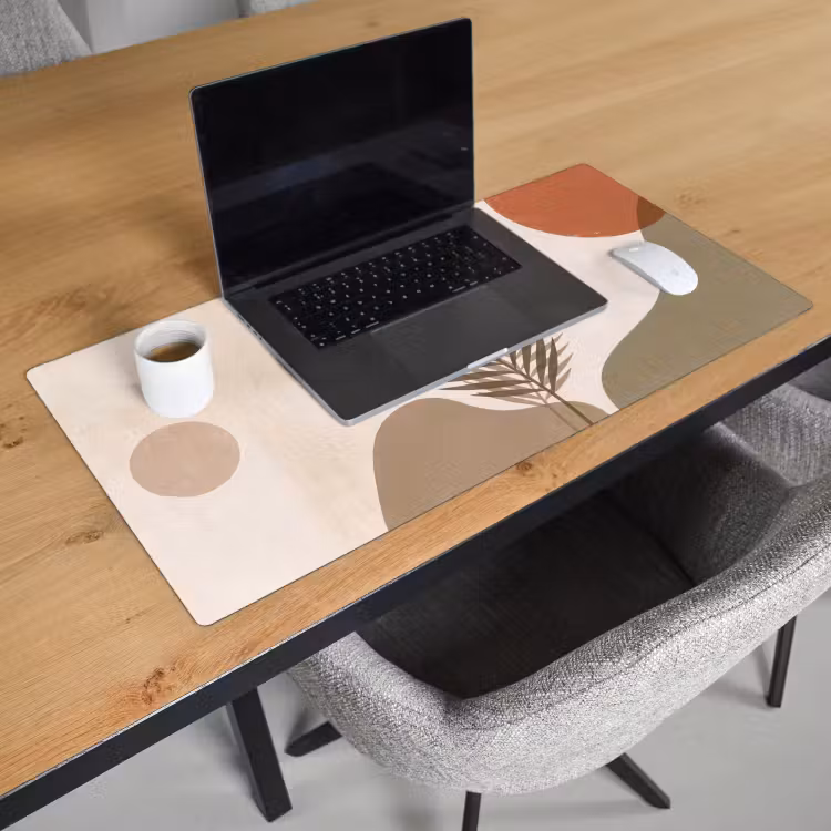 Planten - Bladeren - Abstract - Modern - Beige Muismat XXL klein -sfeer1