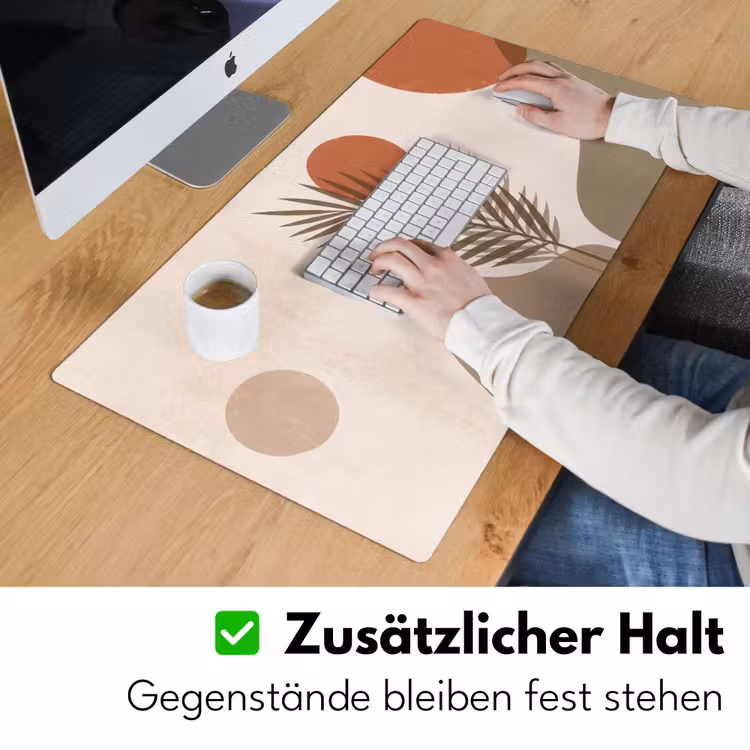 Planten - Bladeren - Abstract - Modern - Beige Muismat XXL klein -ysfeer3_duits