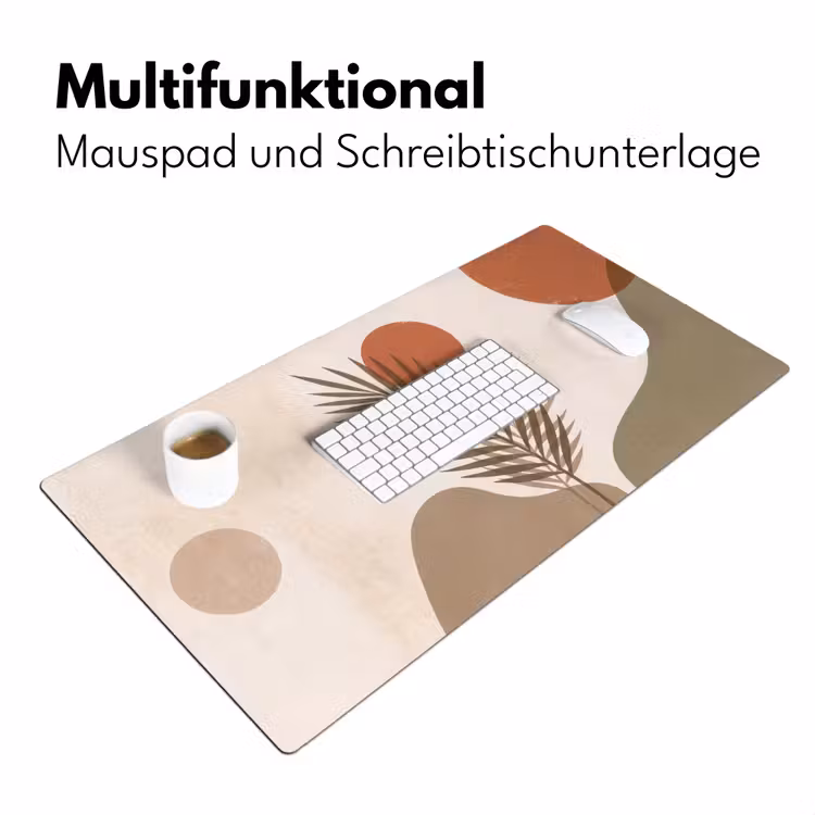 Planten - Bladeren - Abstract - Modern - Beige Muismat XXL klein -ysfeer4_duits