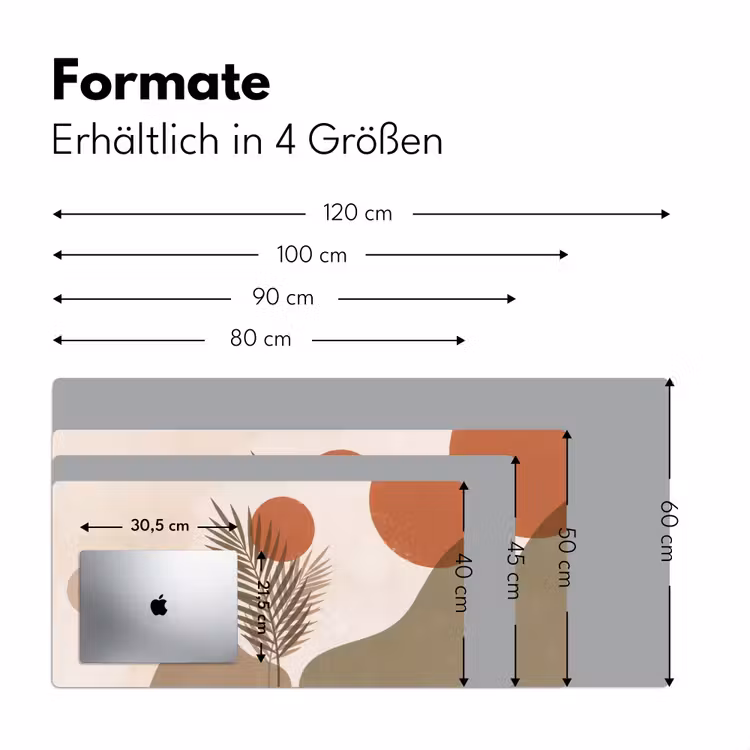 Planten - Bladeren - Abstract - Modern - Beige Muismat XXL klein -ysfeer5_duits