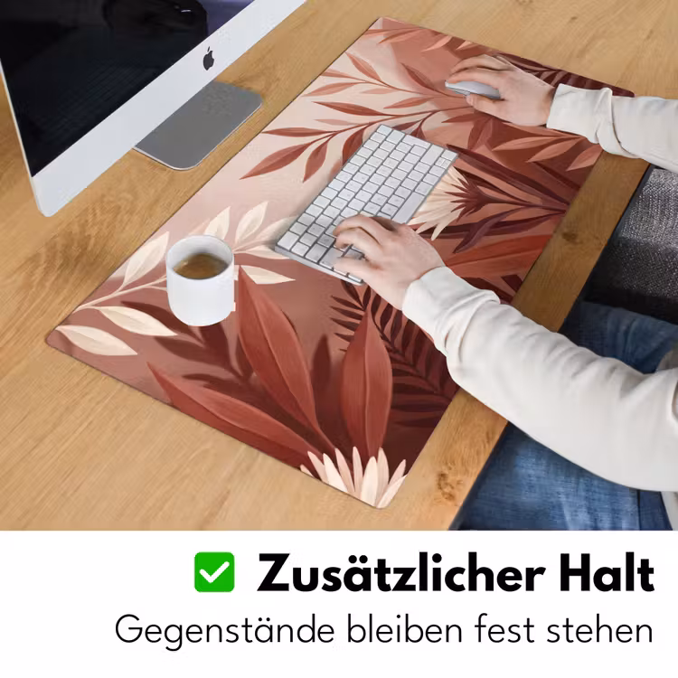 Planten - Bladeren - Botanisch - Modern - Bruin Muismat XXL klein -ysfeer3_duits