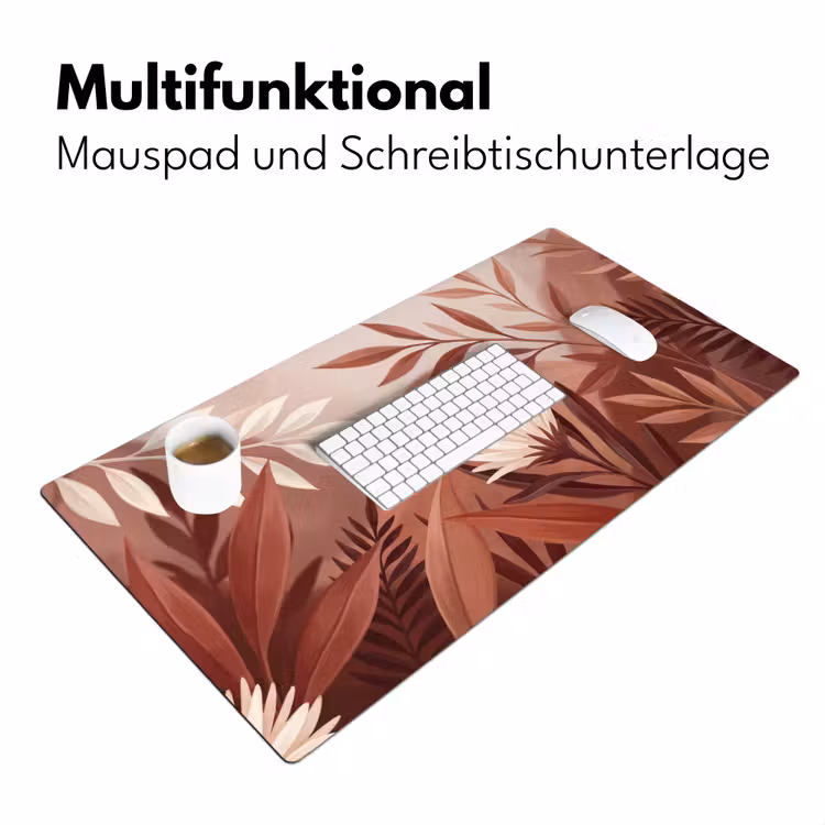 Planten - Bladeren - Botanisch - Modern - Bruin Muismat XXL klein -ysfeer4_duits