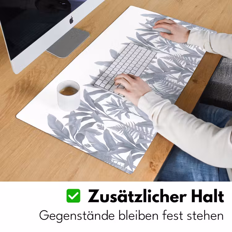 Planten - Bladeren - Natuur - Grijs Muismat XXL klein -ysfeer3_duits