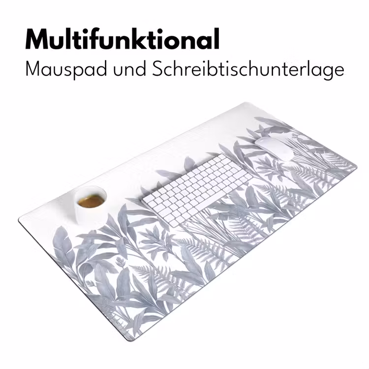 Planten - Bladeren - Natuur - Grijs Muismat XXL klein -ysfeer4_duits