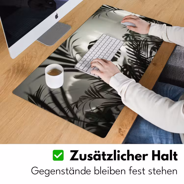 Planten - Bladeren - Natuur - Minimalistisch - Groen Muismat XXL klein -ysfeer3_duits