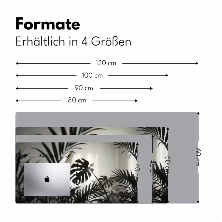 Planten - Bladeren - Natuur - Minimalistisch - Groen Muismat XXL klein -ysfeer5_duits
