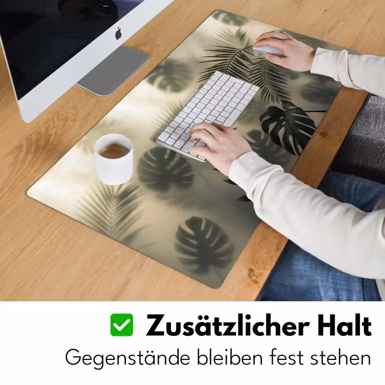 Planten - Bladeren - Schaduwen - Groen - Modern Muismat XXL klein -ysfeer3_duits