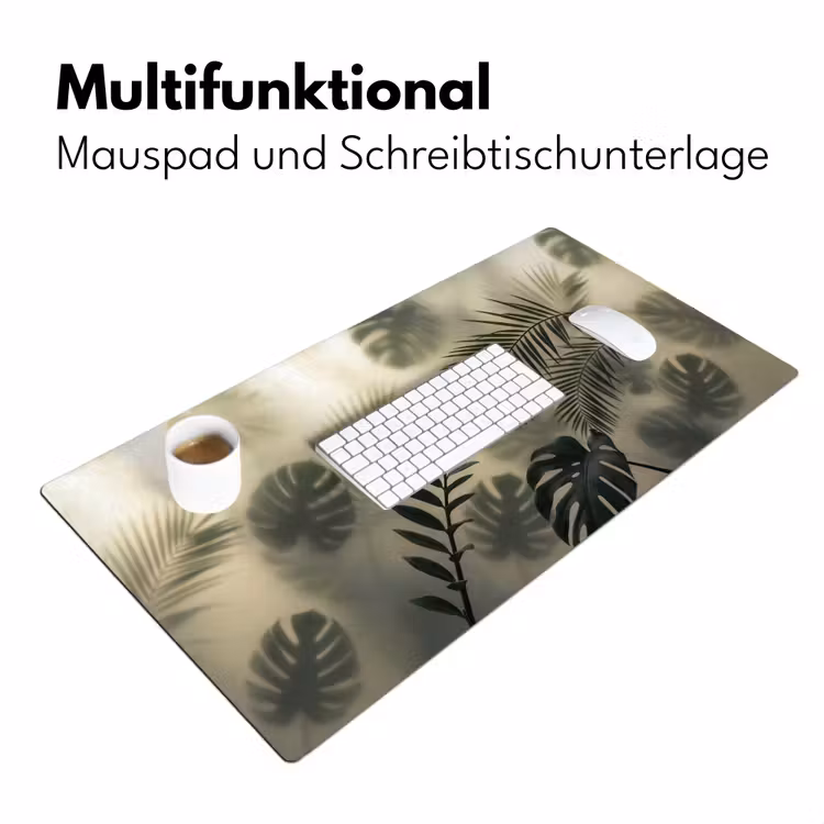 Planten - Bladeren - Schaduwen - Groen - Modern Muismat XXL klein -ysfeer4_duits