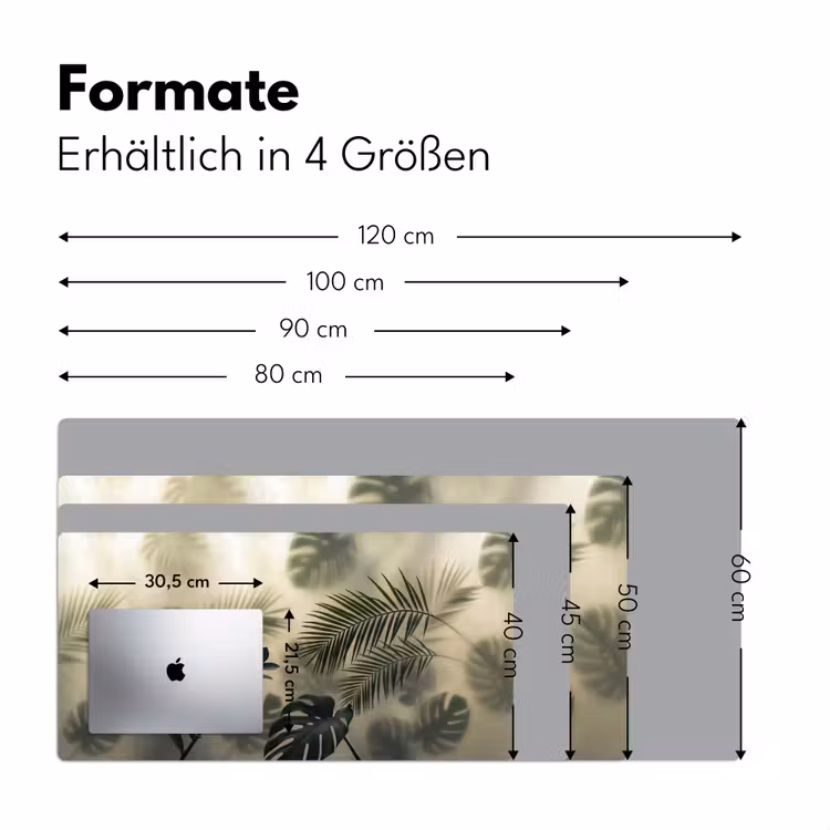 Planten - Bladeren - Schaduwen - Groen - Modern Muismat XXL klein -ysfeer5_duits