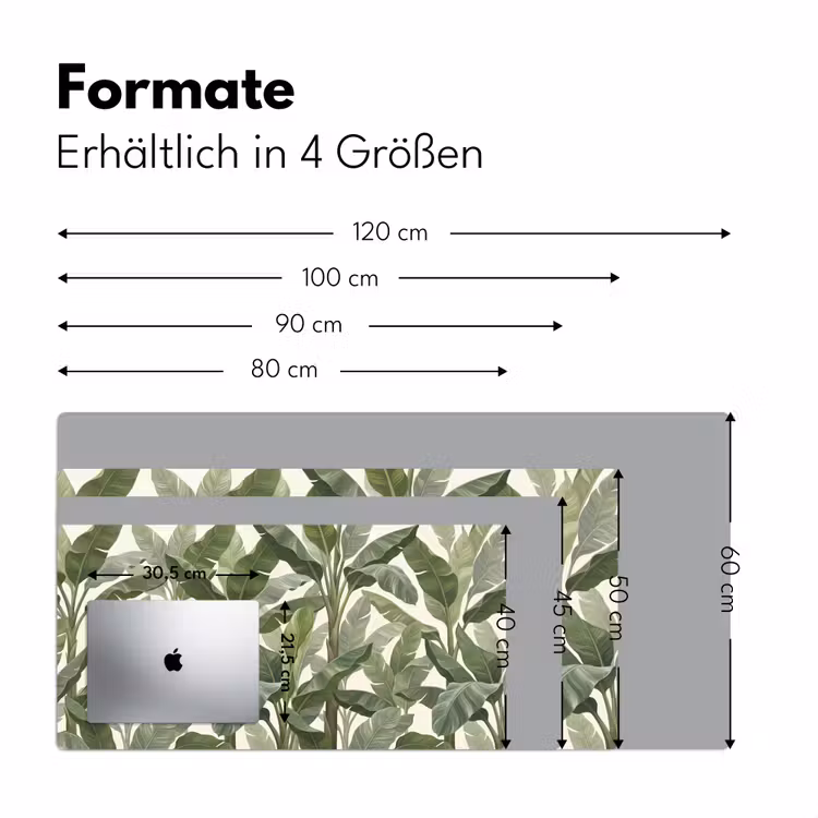 Planten - Bladeren - Tropisch - Groen Muismat XXL klein -ysfeer5_duits
