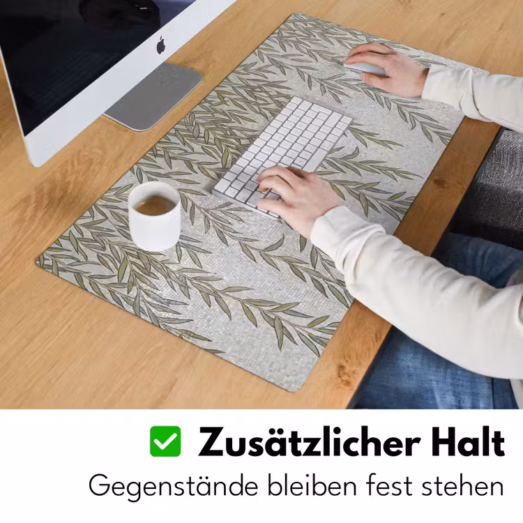 Planten - Mozaïek - Patroon - Groen - Blauw Muismat XXL klein -ysfeer3_duits