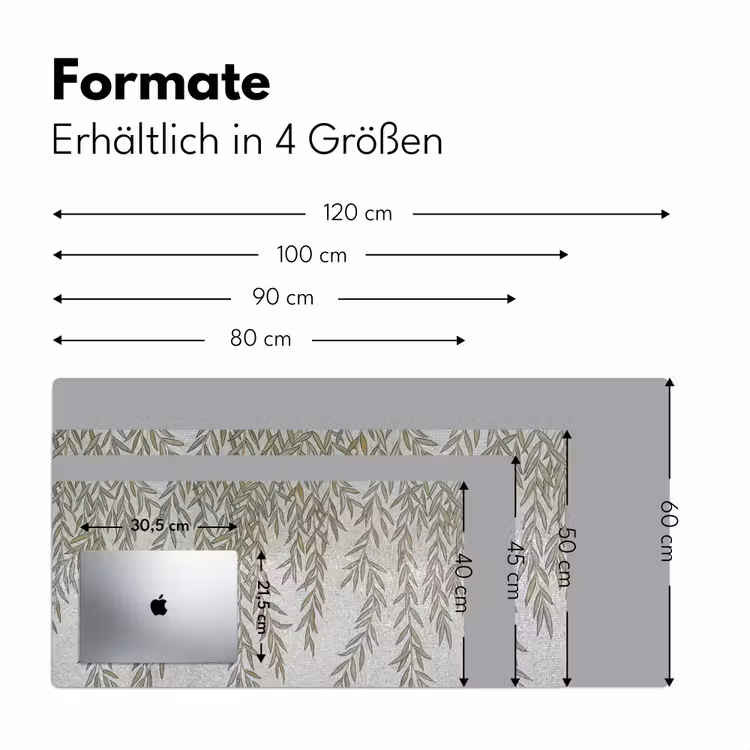 Planten - Mozaïek - Patroon - Groen - Blauw Muismat XXL klein -ysfeer5_duits