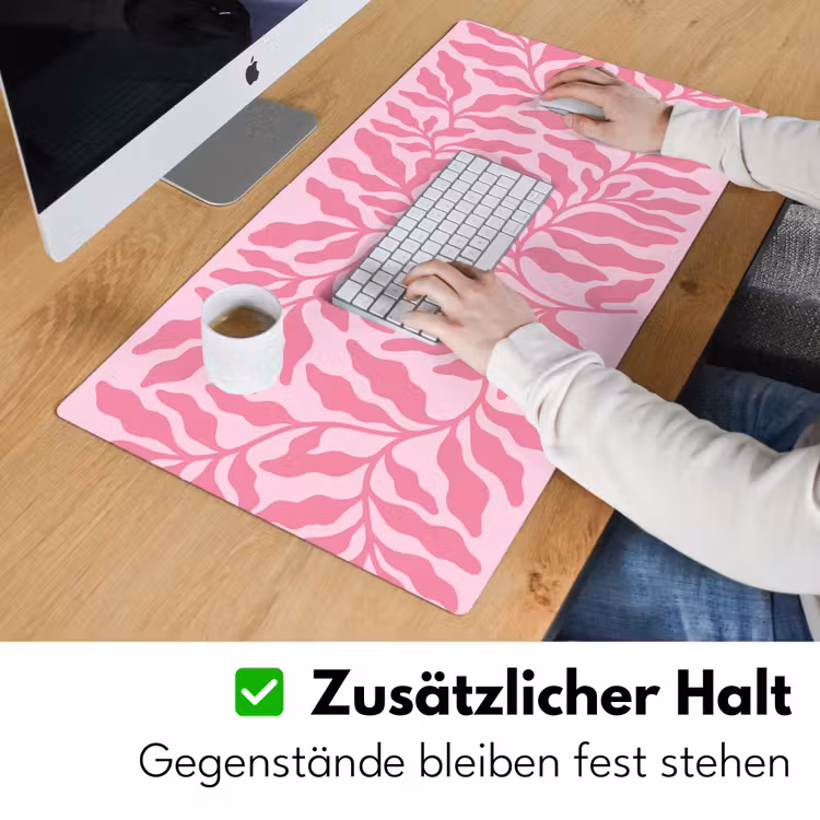 Schreibtischunterlage - Pflanzen – Organisch – Abstrakt – Modern – Rosa - Planten - Organisch - Abstract - Modern - Roze Muismat XXL klein