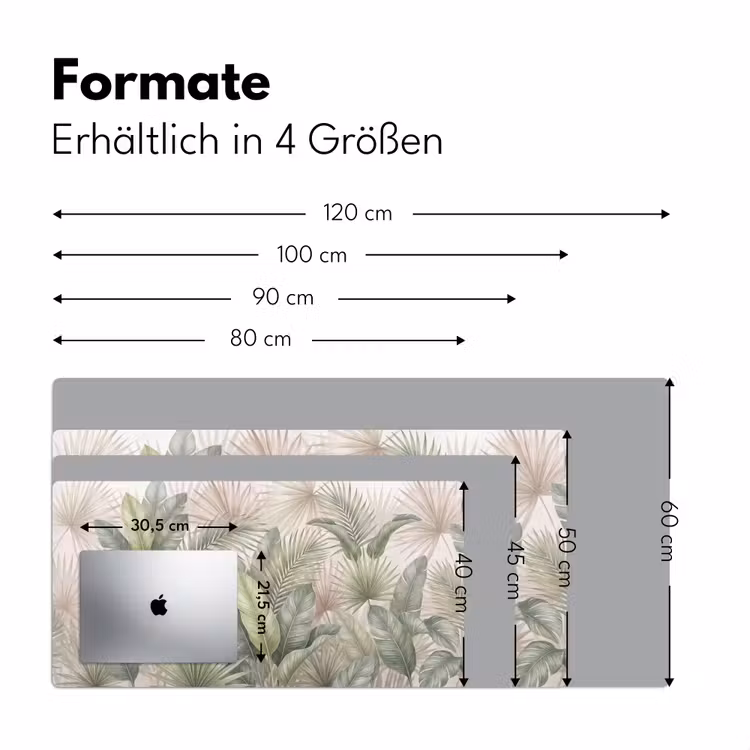 Planten - Tropisch - Bladeren - Groen - Natuur Muismat XXL klein -ysfeer5_duits