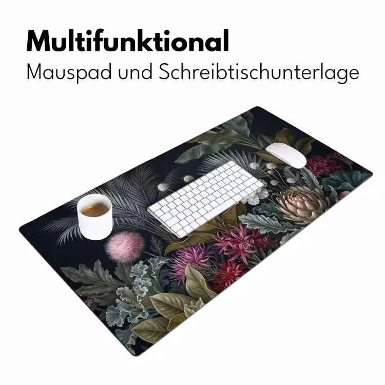 Planten - Tropisch - Botanisch - Donker - Groen Muismat XXL klein -ysfeer4_duits