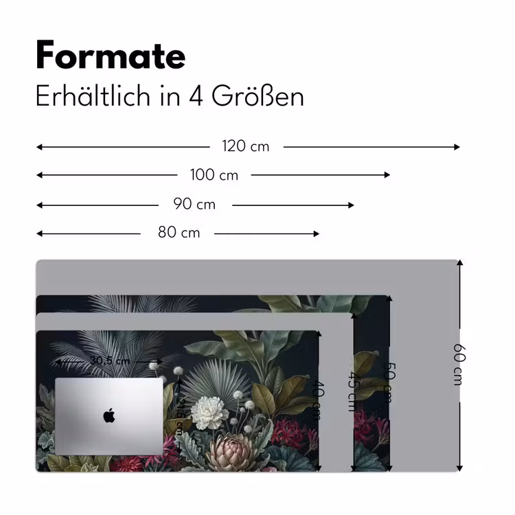 Planten - Tropisch - Botanisch - Donker - Groen Muismat XXL klein -ysfeer5_duits