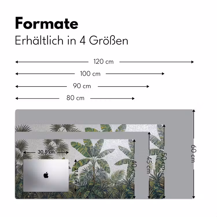 Planten - Tropisch - Mozaïek - Groen - Natuur Muismat XXL klein -ysfeer5_duits