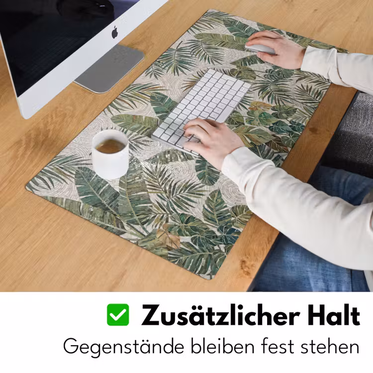 Planten - Tropisch - Mozaïek - Natuur - Groen Muismat XXL klein -ysfeer3_duits