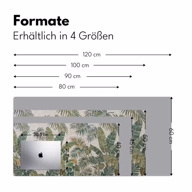 Planten - Tropisch - Mozaïek - Natuur - Groen Muismat XXL klein -ysfeer5_duits