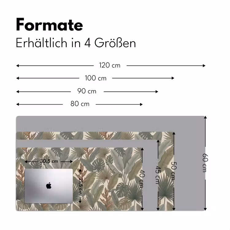 Planten - Tropisch - Natuur - Illustratie - Groen Muismat XXL klein -ysfeer5_duits